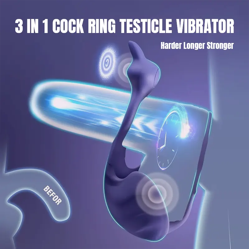 Vibrating Cock Ring with Testicle Stimulator