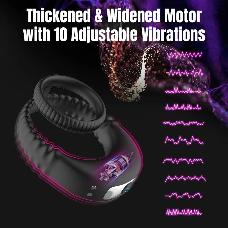 Vibrating Double-ring Cock Ring