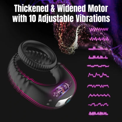 Vibrating Double-ring Cock Ring