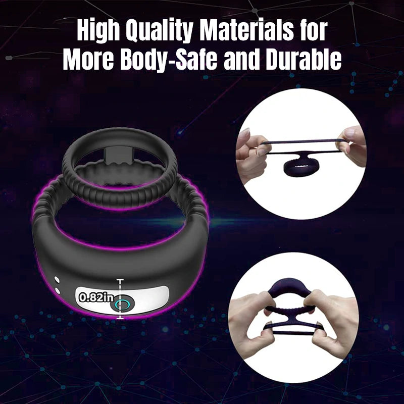 Vibrating Double-ring Cock Ring