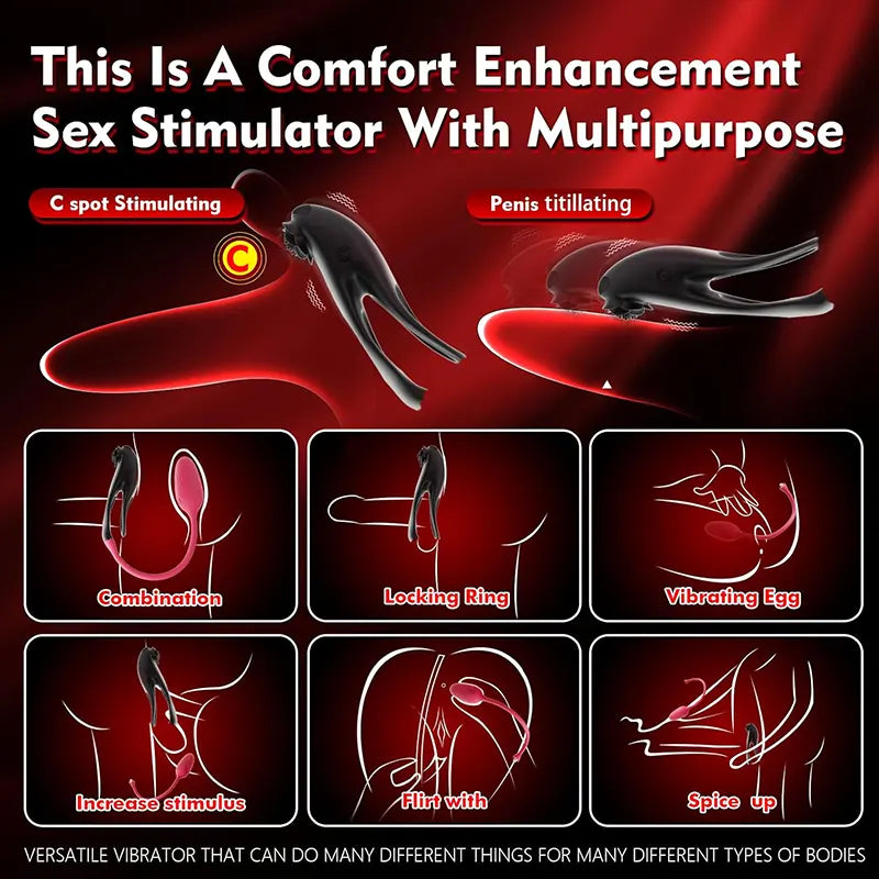 Multifunctional Couple Remote Control G-Spot Penis Ring