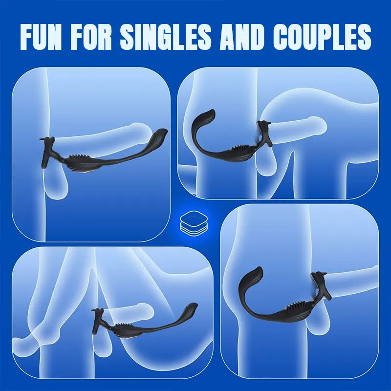 Dual Motor Remote-Controlled Vibrating Cock Ring