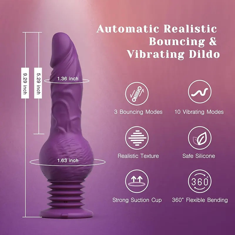 Remote Control Push In Vibrating Silicone Dildo