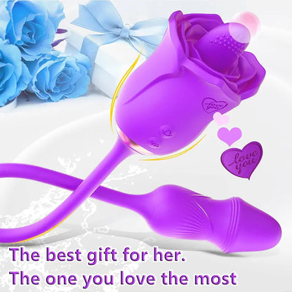 Purple Rose 3-in-1 Licking & Vibration Pleasure Toy