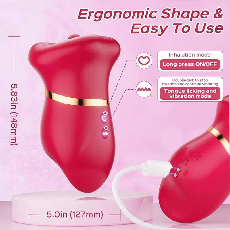 4-in-1 Rose Oral Clitoral Tongue Vibrator