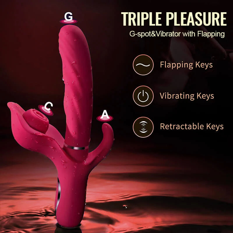 3-in-1 Rabbit Vibrator with Thrusting, Heating & Dual Motors