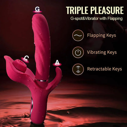 3-in-1 Rabbit Vibrator with Thrusting, Heating & Dual Motors