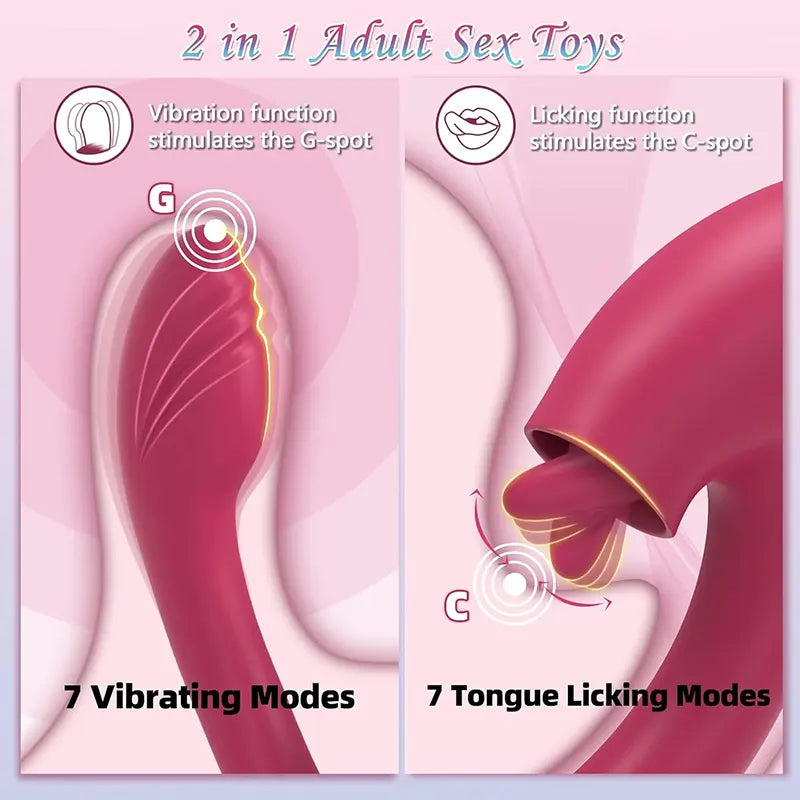 2-in-1 Double Pleasure Rabbit Vibrator
