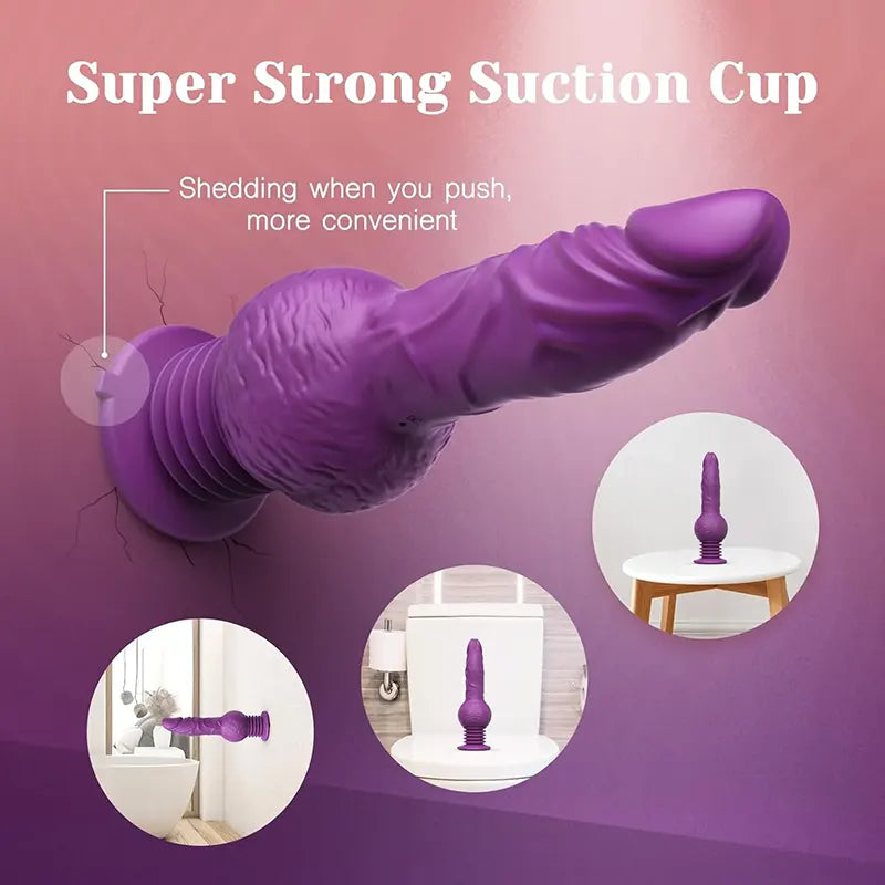 Remote Control Push In Vibrating Silicone Dildo