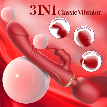 3-in-1 Dual Head G-Spot Clitoral Pleasure Vibrator