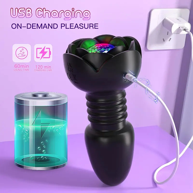 2-in-1 Electric Retractable Prostate Retractable Plugs