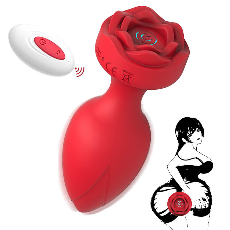 rose_vibrating_anal_plug_red1