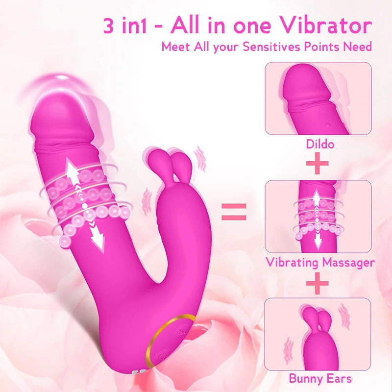 3-in-1 Remote Control Rabbit Vibrator